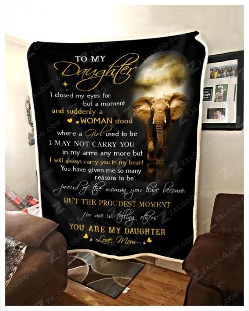 Elephant To My Daughter You Are My Daughter Sherpa Fleece Blanket