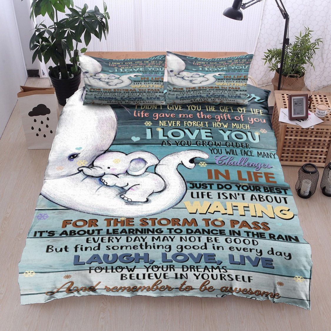 Elephant To My Granddaughter From Grandma Bedding Set