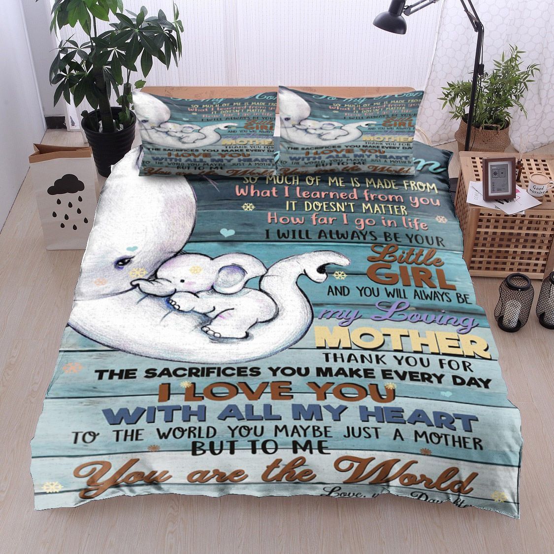 Elephant To My Mom Love Your Daughter Bedding Set