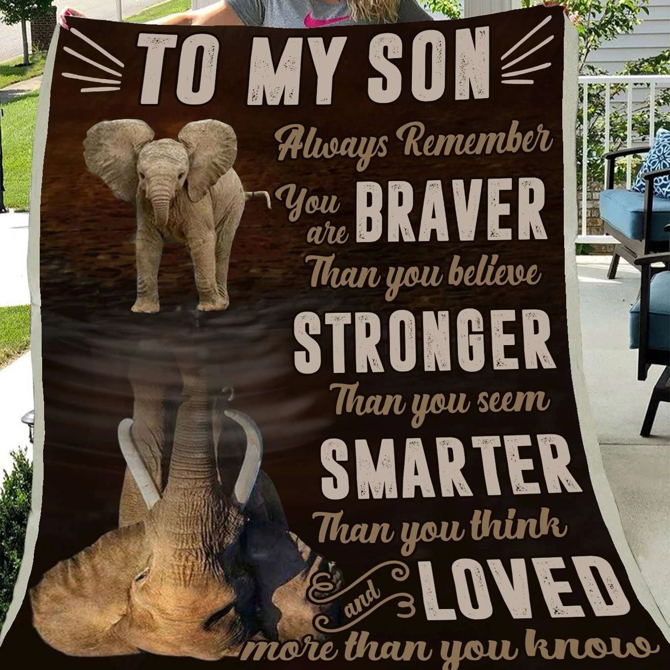 Elephant To My Son Fleece Blanket