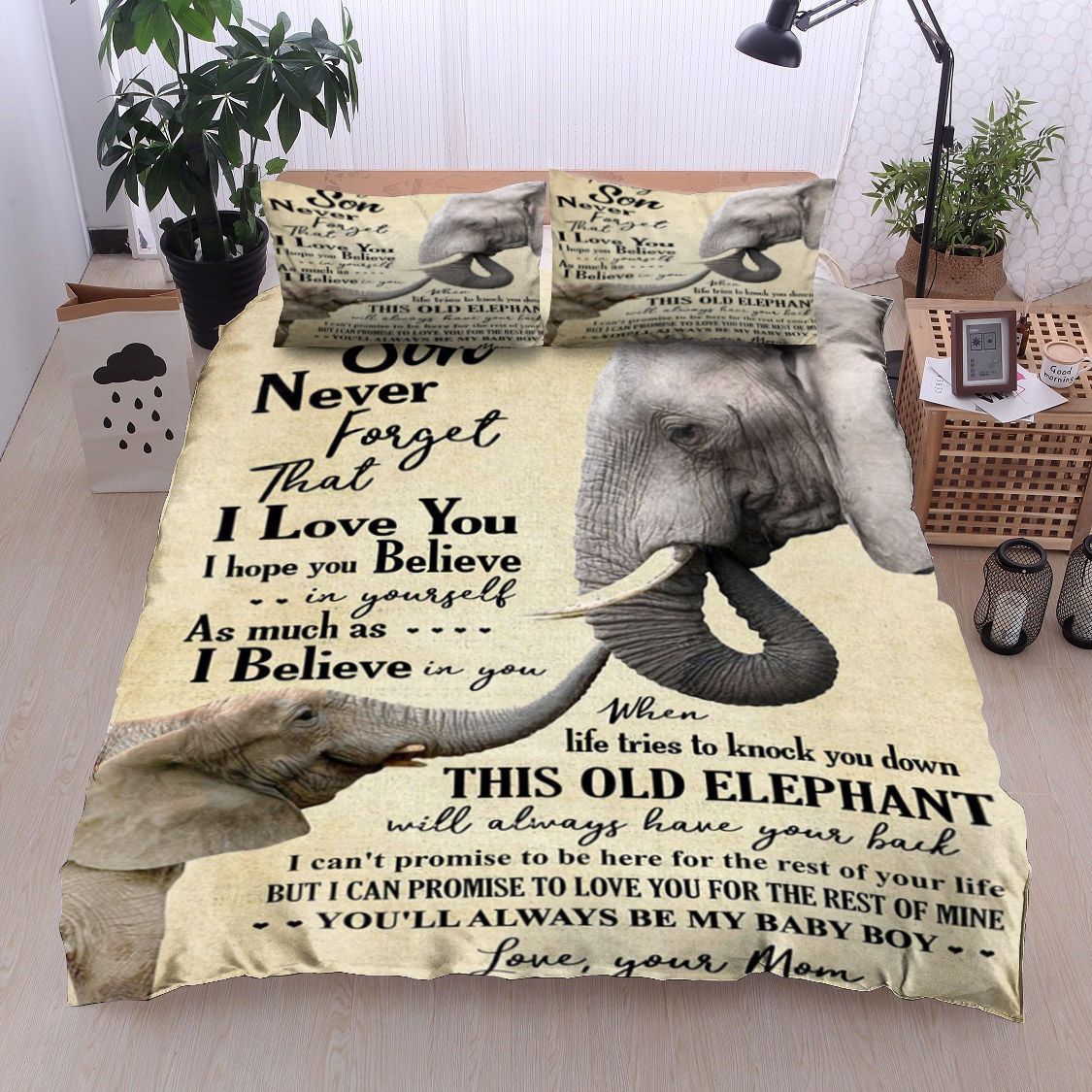 Elephant To My Son Your Mom Bedding Set