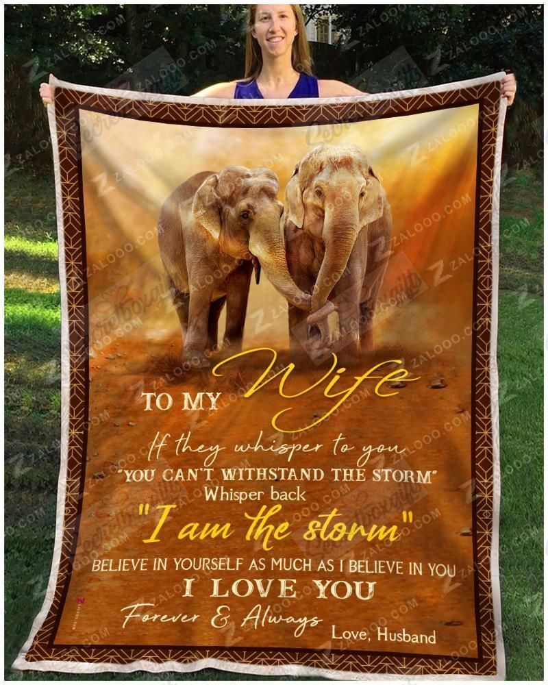 Elephant To My Wife I Love You Forever Always Fleece Blanket