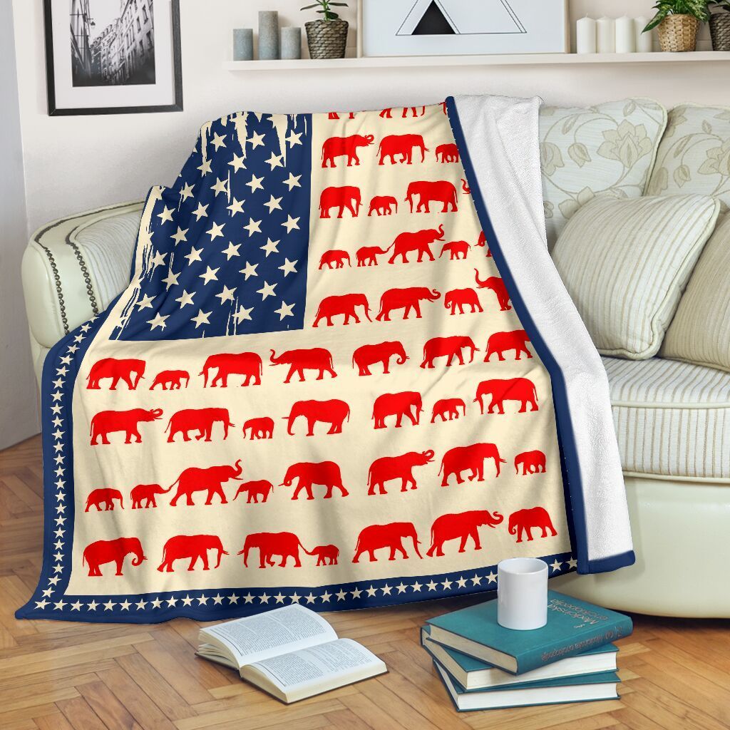Elephant Usa Sherpa Fleece Blanket