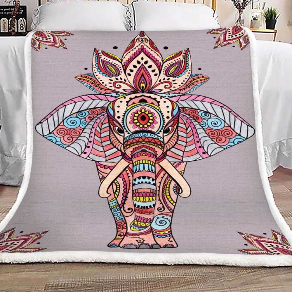 Elephant Sherpa Fleece Blanket