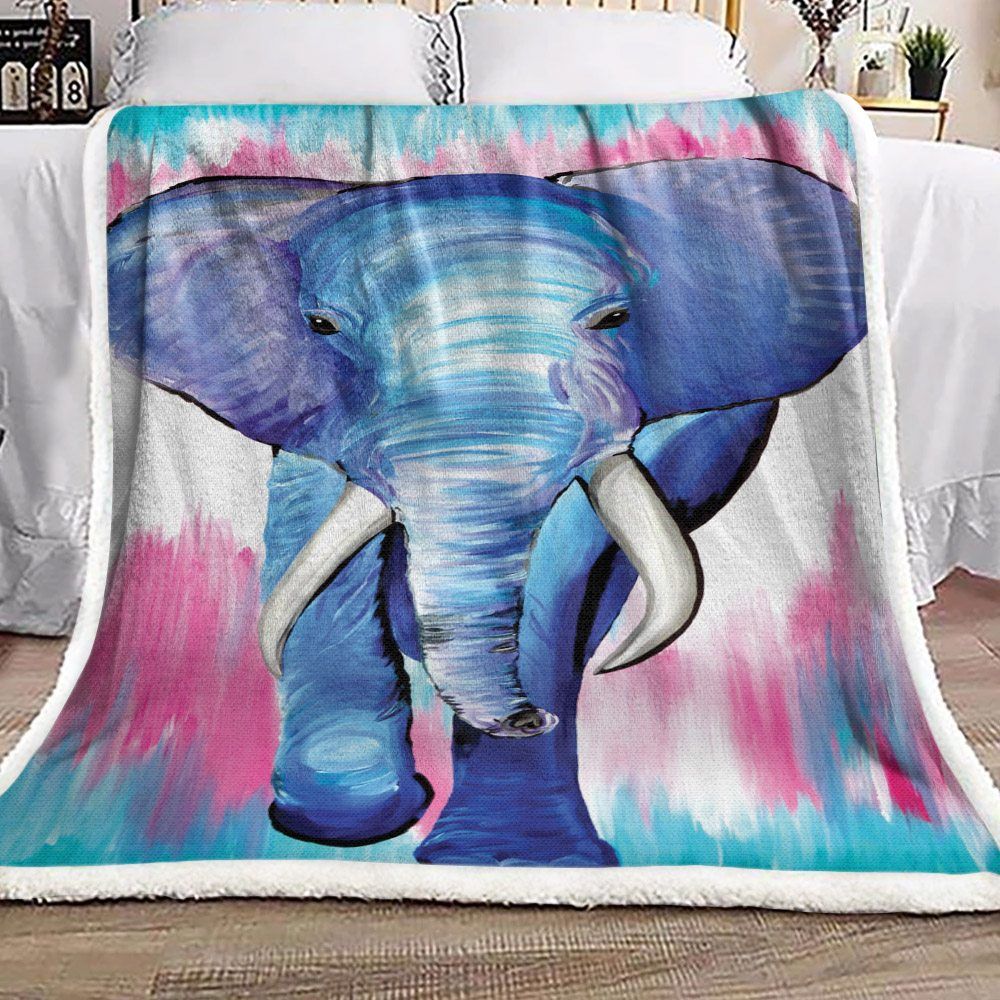 Elephant Sherpa Fleece Blanket