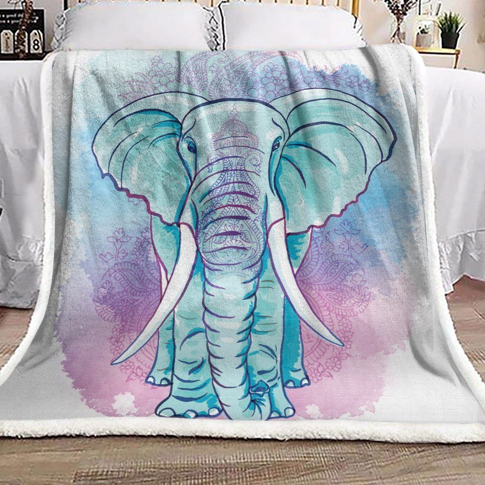 Elephant Sherpa Fleece Blanket
