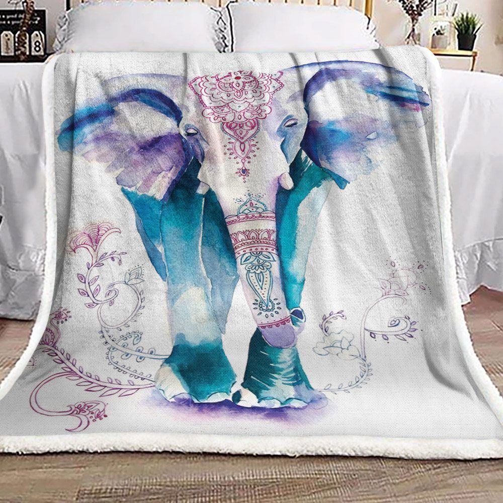 Elephant Sherpa Fleece Blanket