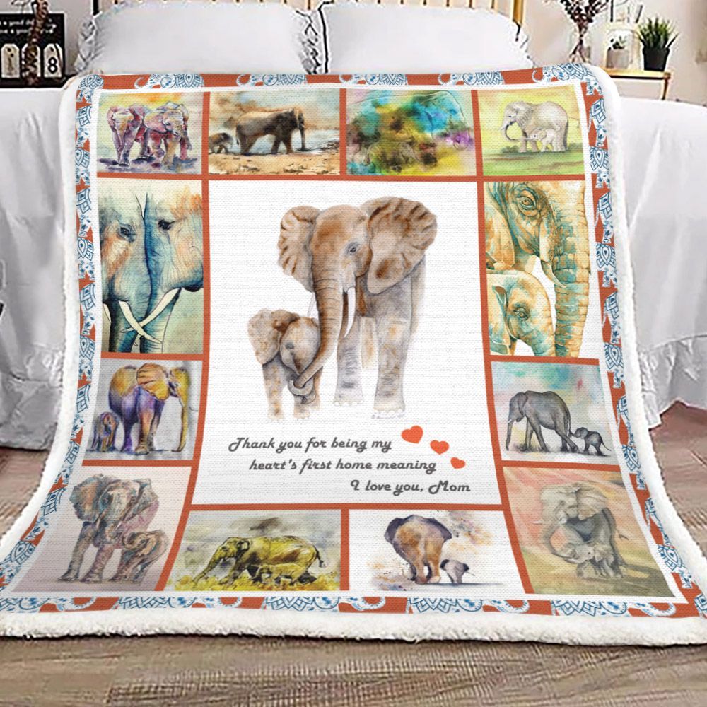 Elephant Sherpa Fleece Blanket