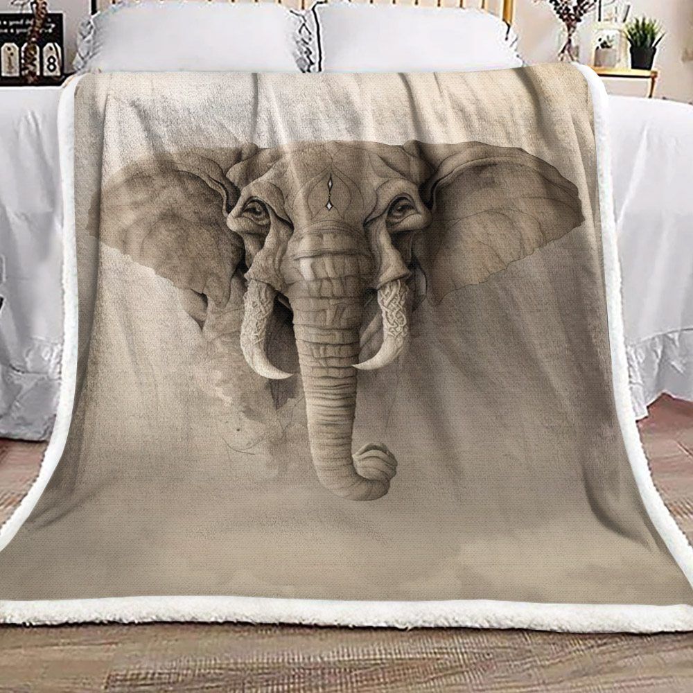 Elephant Sherpa Fleece Blanket