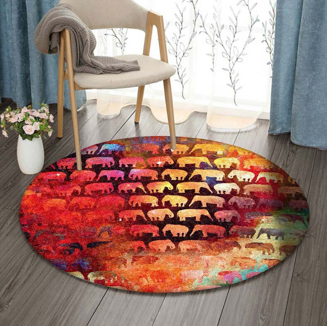 Elephant Round Carpet