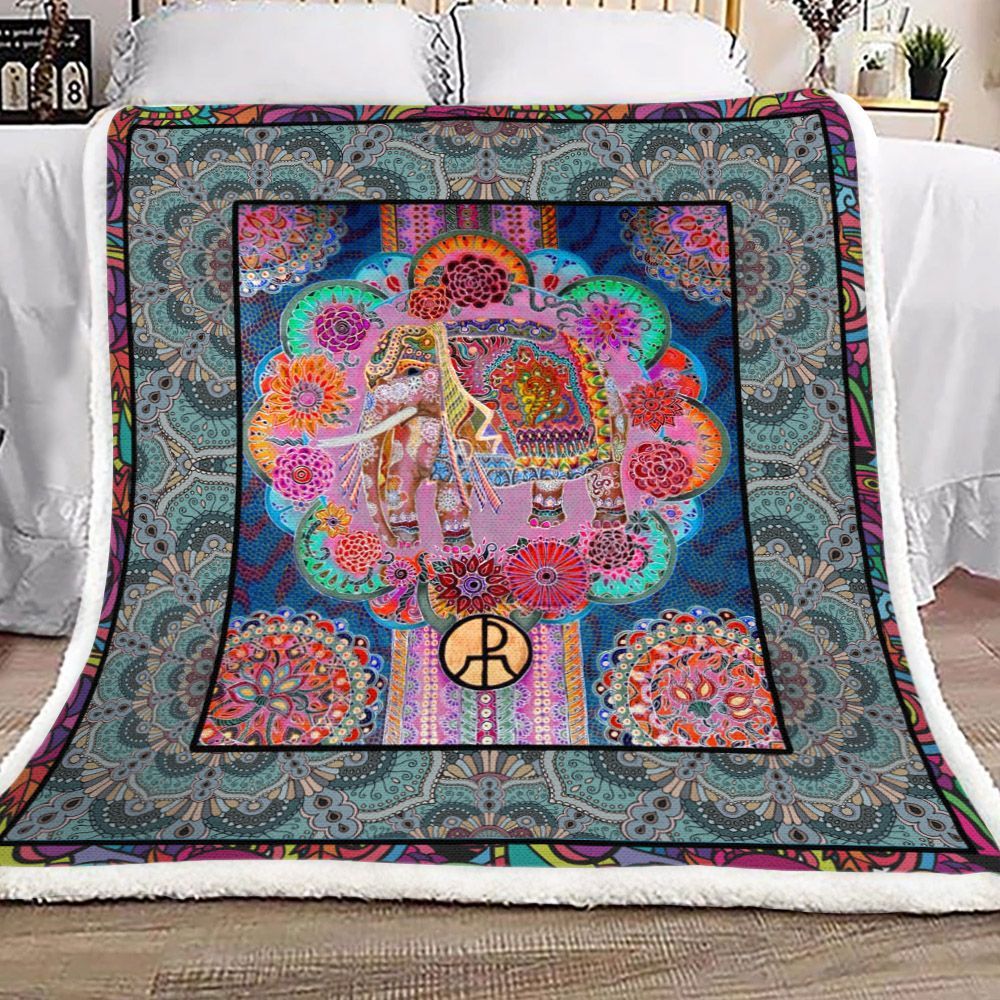 Elephant Sherpa Fleece Blanket