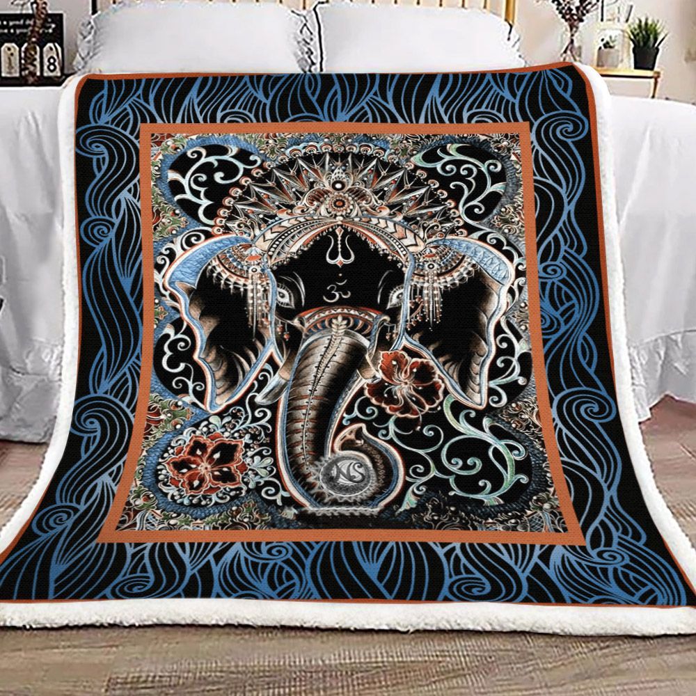 Elephant Sherpa Fleece Blanket