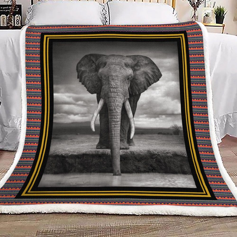 Elephant Sherpa Fleece Blanket