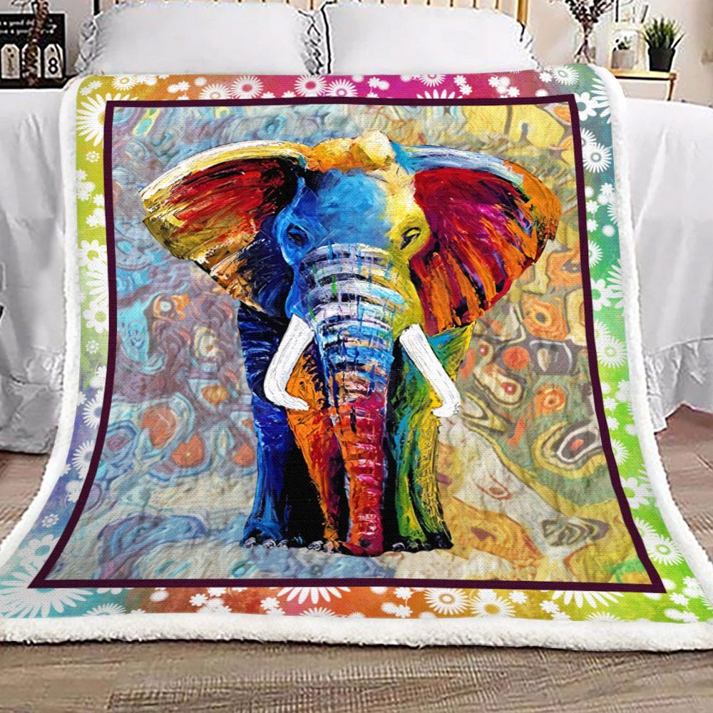 Elephant Sherpa Fleece Blanket