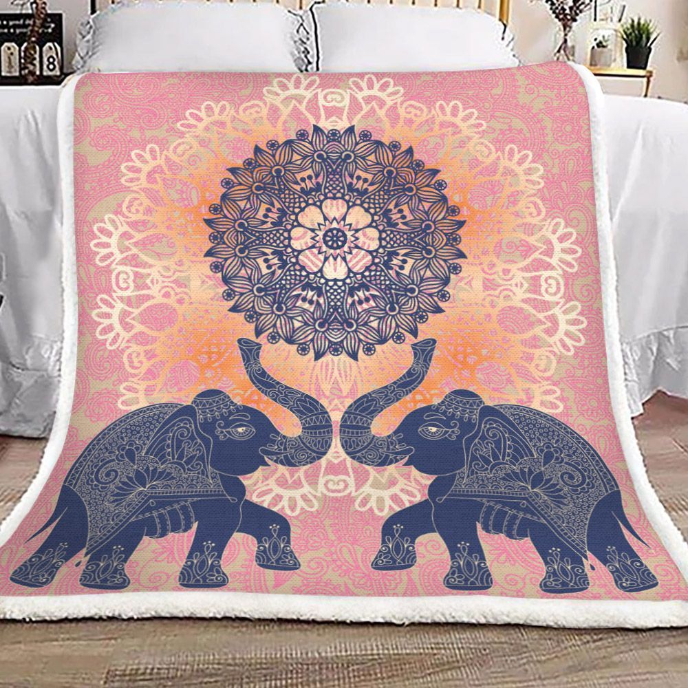 Elephant Sherpa Fleece Blanket