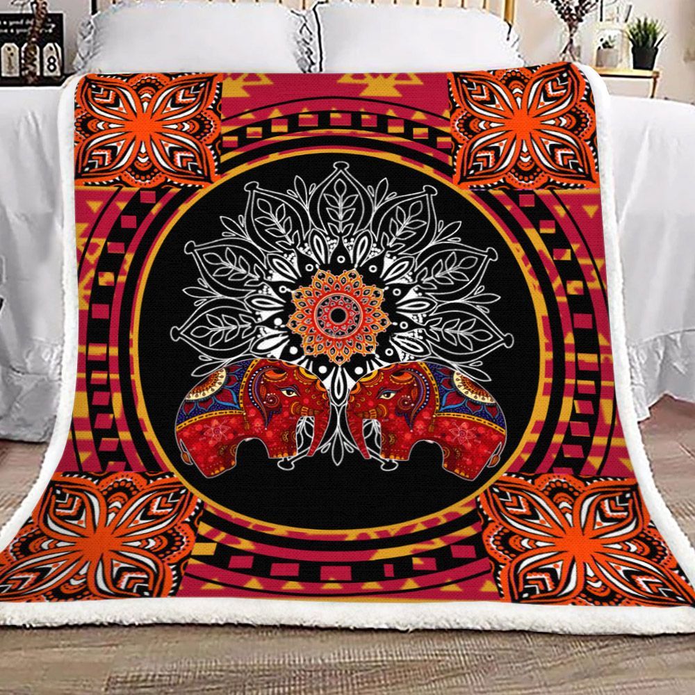 Elephant Sherpa Fleece Blanket