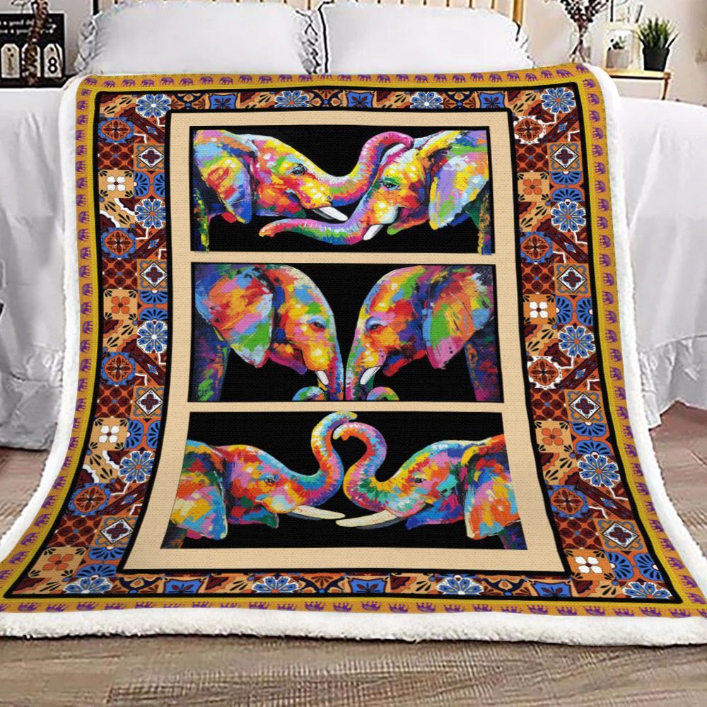Elephant Sherpa Fleece Blanket