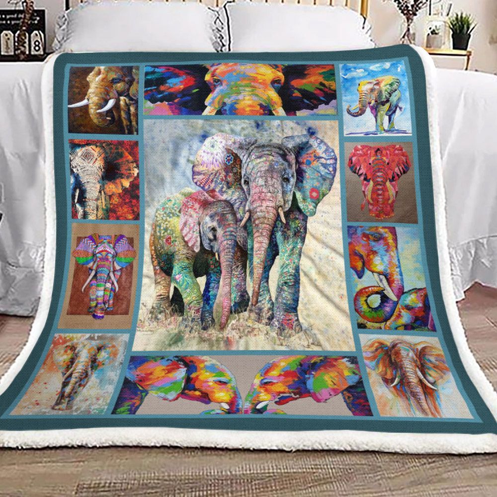 Elephant Sherpa Fleece Blanket
