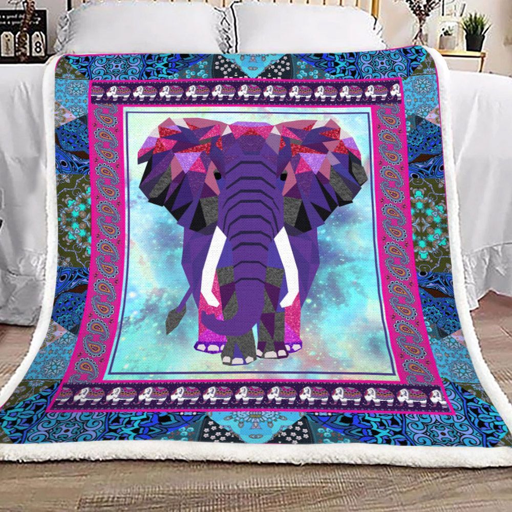 Elephant Sherpa Fleece Blanket