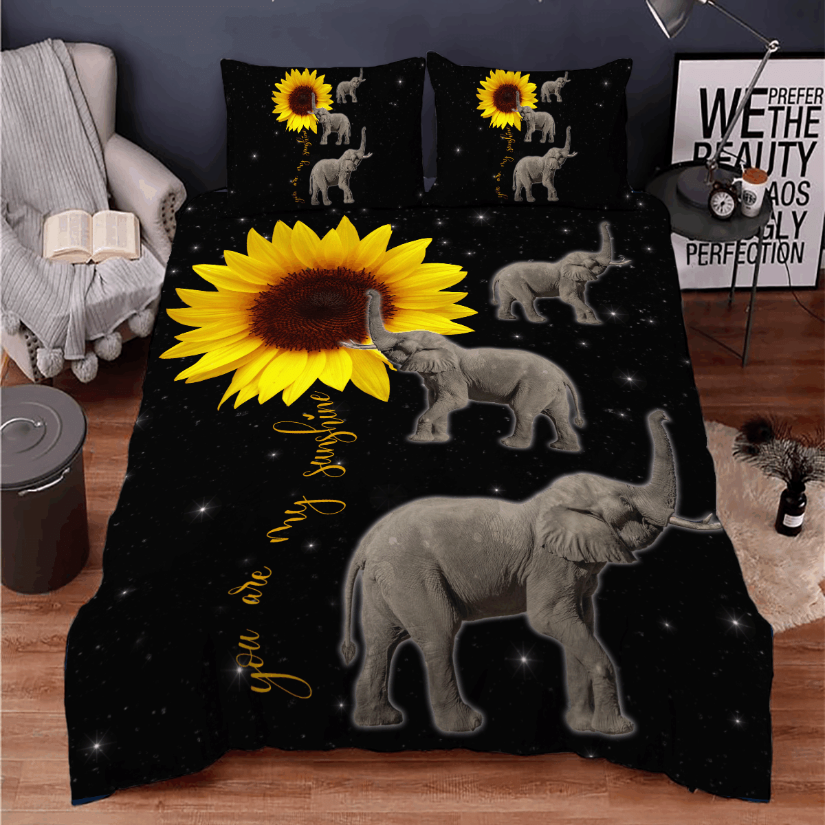 Elephant You Are My Sunshine Bedding Set