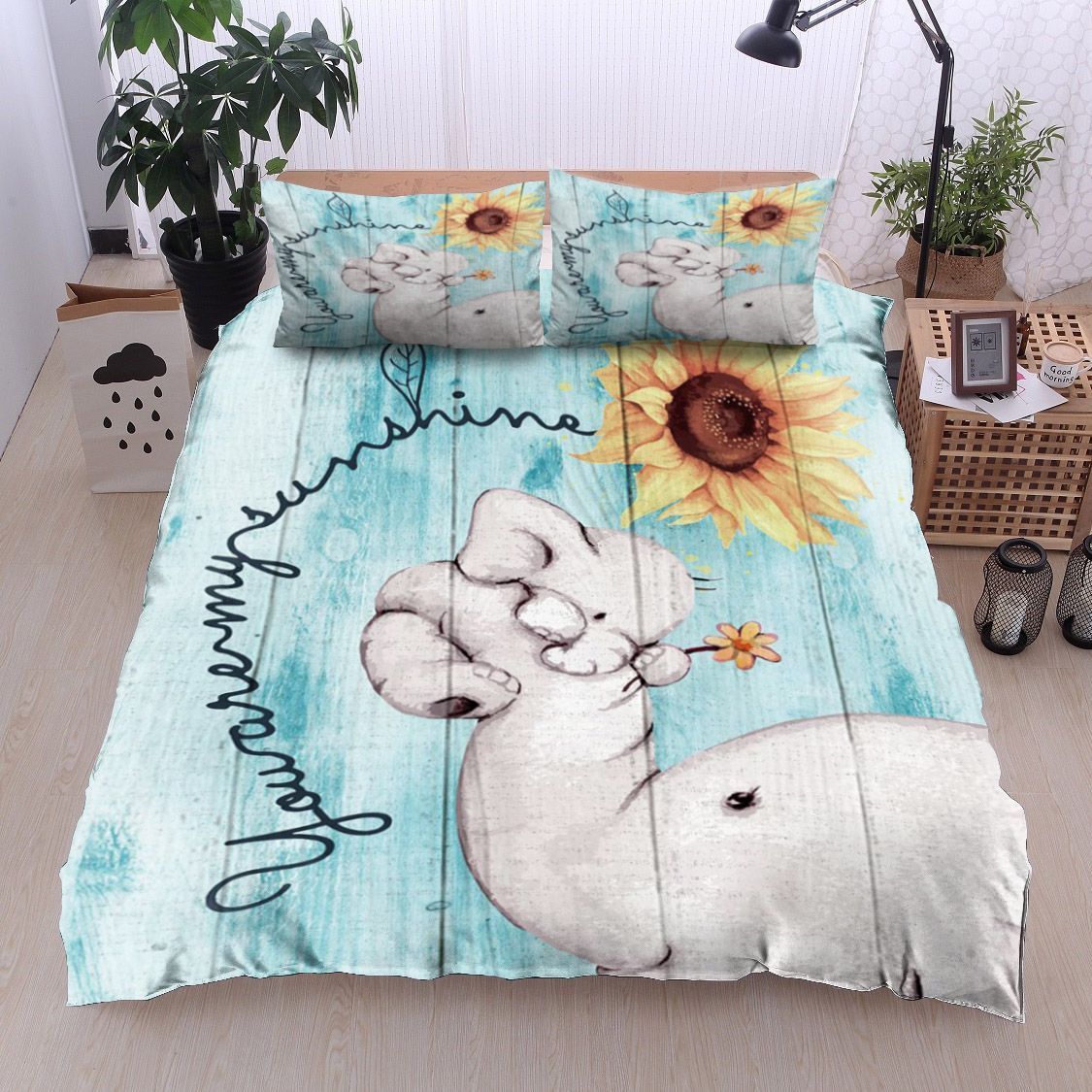 Elephant You Are My Sunshine Bedding Set