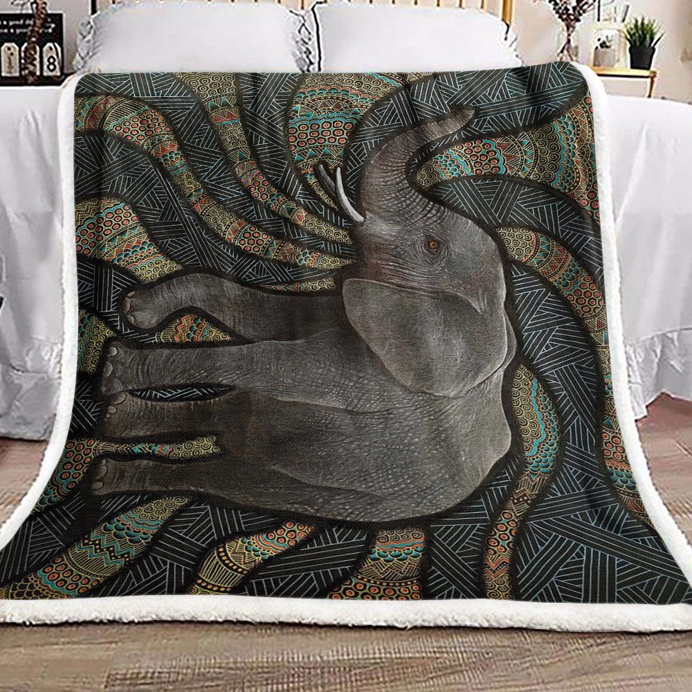 Elephant Zen Sherpa Fleece Blanket