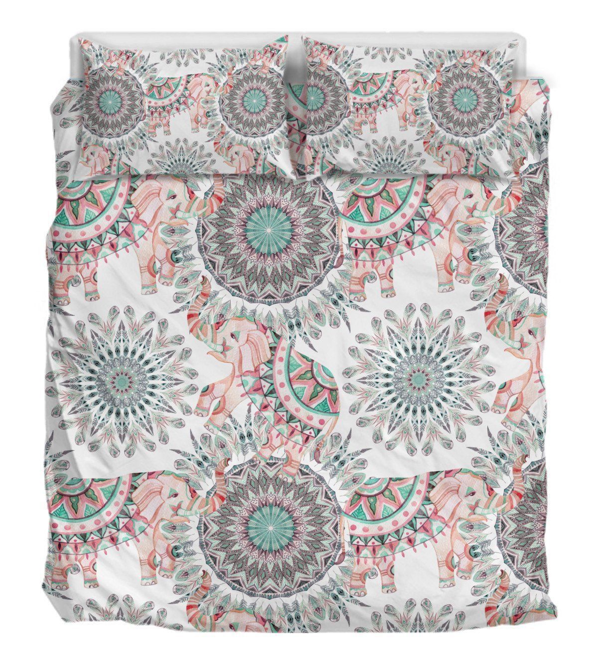 Elephants And Feathers Bedding Set