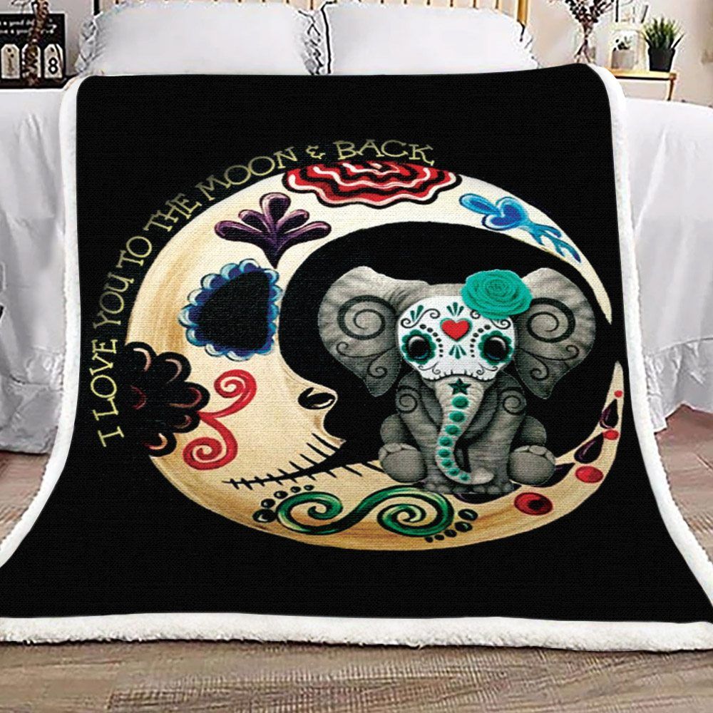 Elephants And Moon Sherpa Fleece