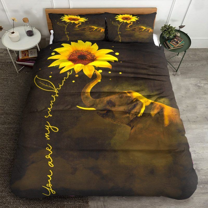Elephants And Sunflower Bedding Set