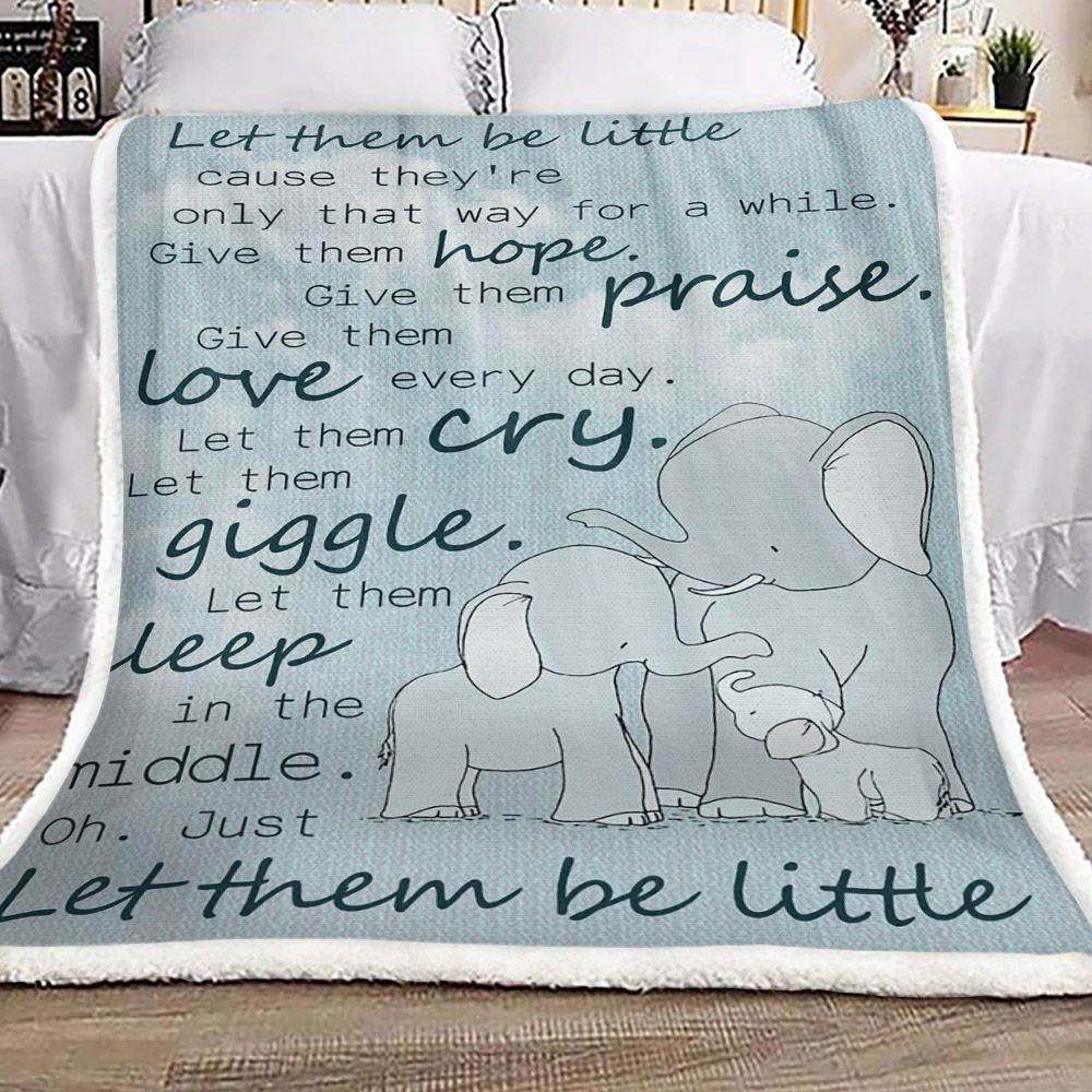 Elephants Sherpa Fleece Blanket