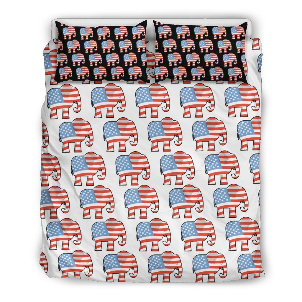 Elephants Flag American Bedding Set