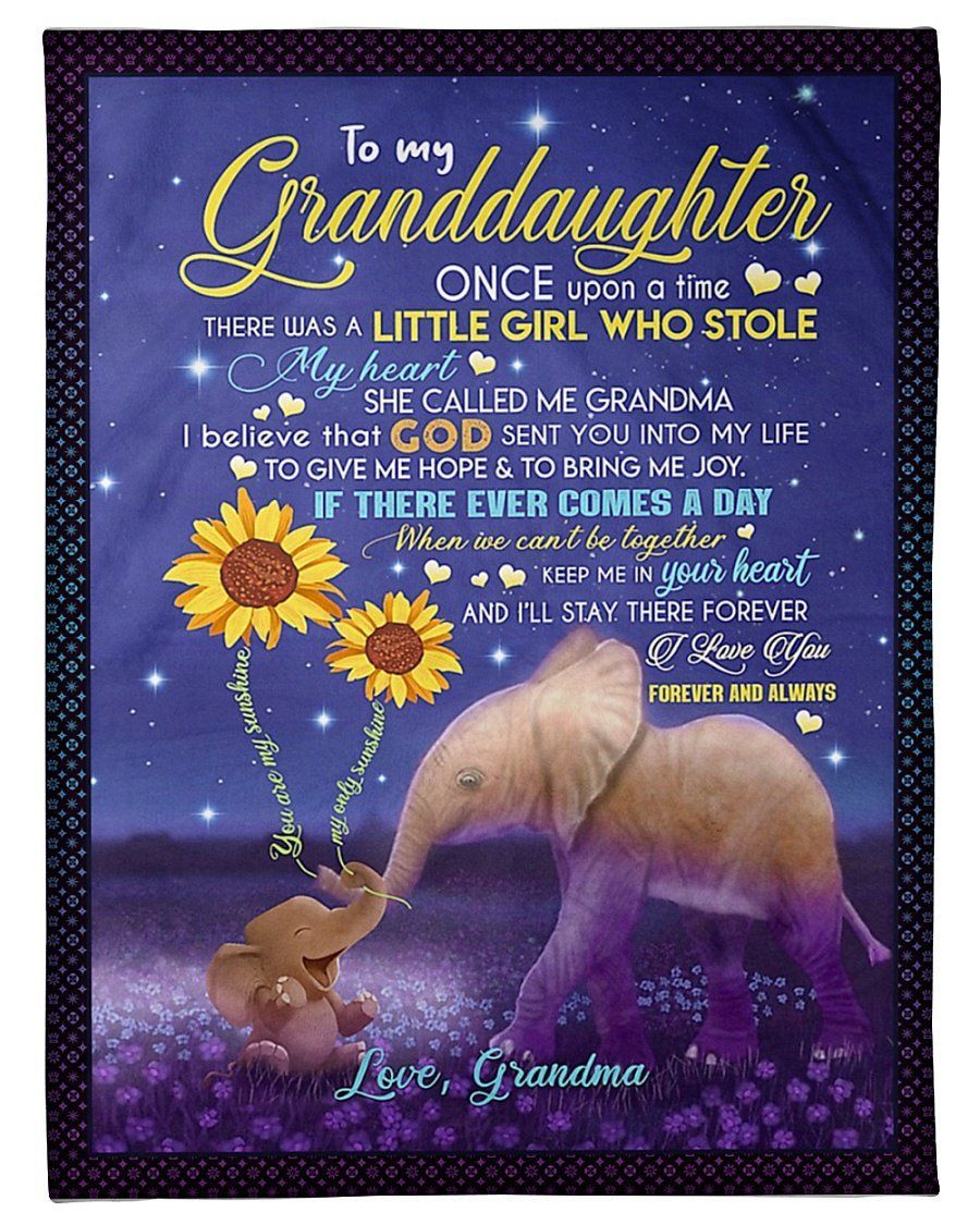 Elephants God Sent You Into My Life Grandma To Granddaughter Fleece Blanket Fleece Blanket