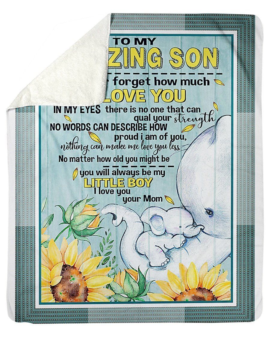 Elephants Lovely Message From Mom Gifts For Amazing Son Fleece Blanket