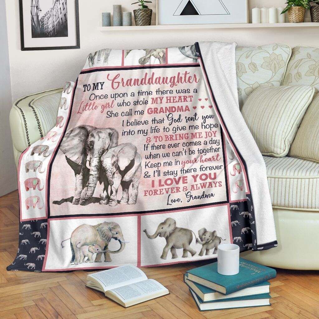 Elephants – To My Granddaughter Fleece Blanket