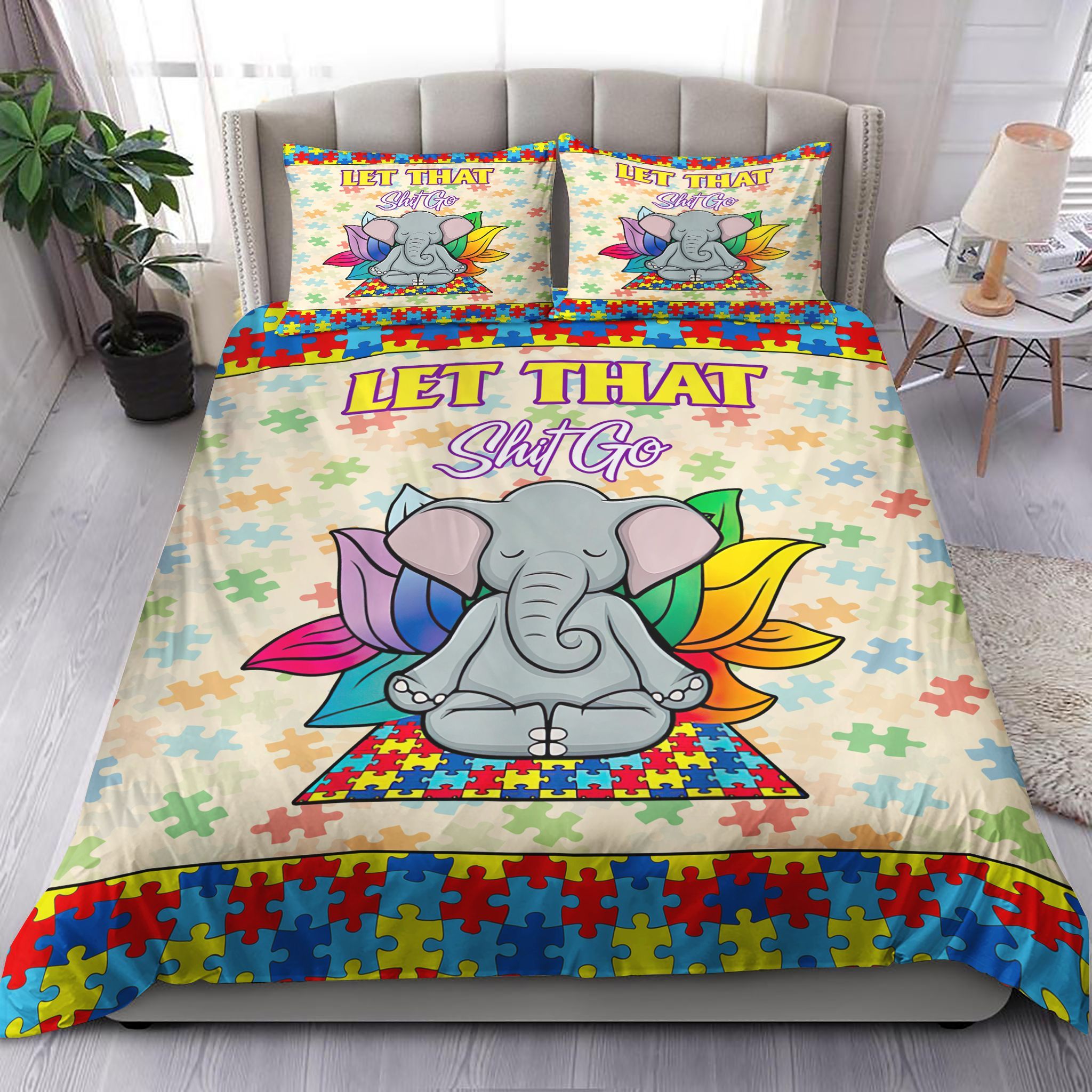 Elephants Yoga Autism Bedding Set