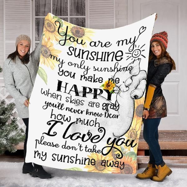 Elephent Baby You Are My Sunshine Sherpa Fleece Blanket
