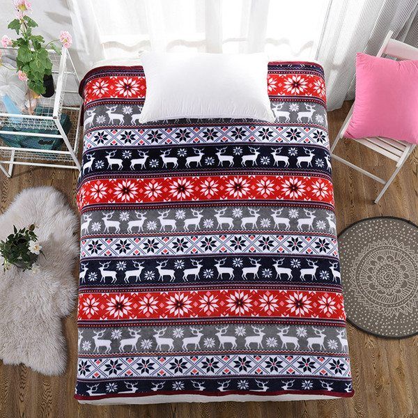 Elk Christmas Sherpa Fleece Blanket