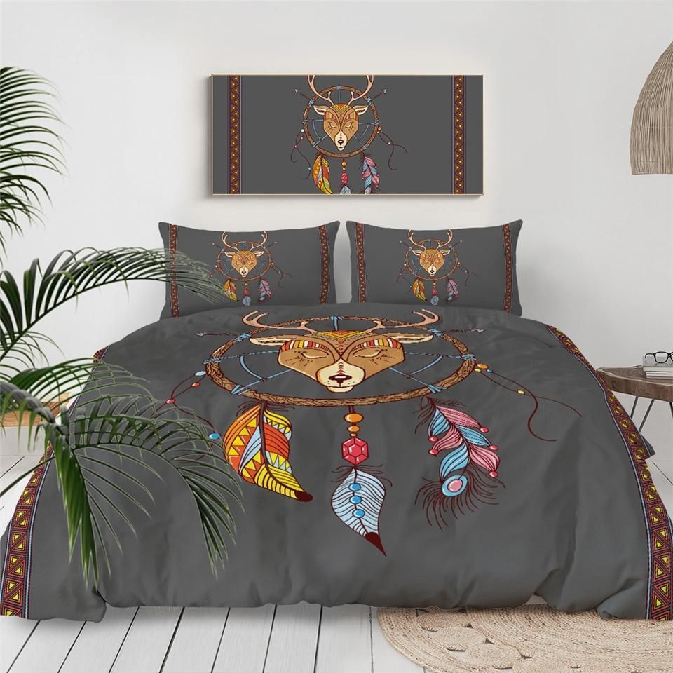 Elk Dreamcatcher Boho Bedding Set
