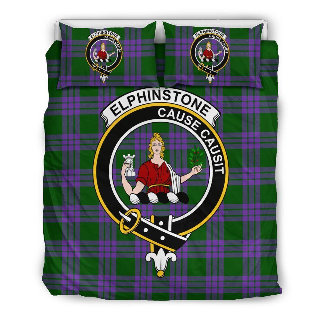 Elphinstone Clan Badge Tartan Bedding Set