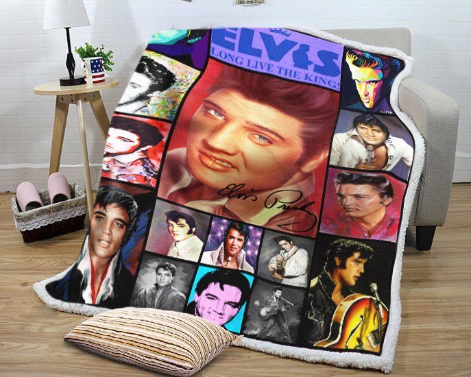 Elvis-Presley Sherpa Fleece Blanket