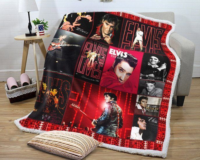 Elvis-Presley Sherpa Fleece Blanket