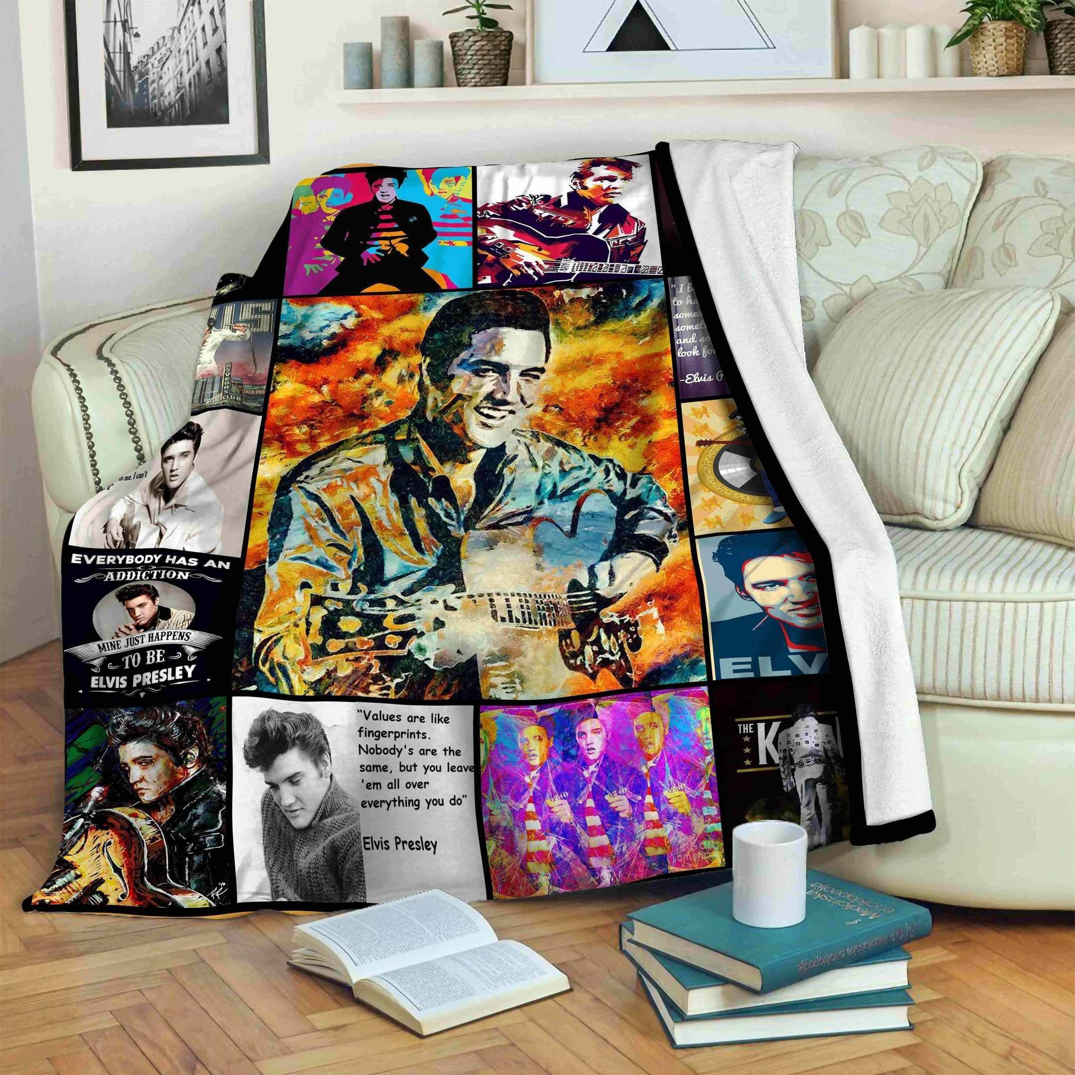Elvis Presley Sherpa Fleece Blanket Sleepy