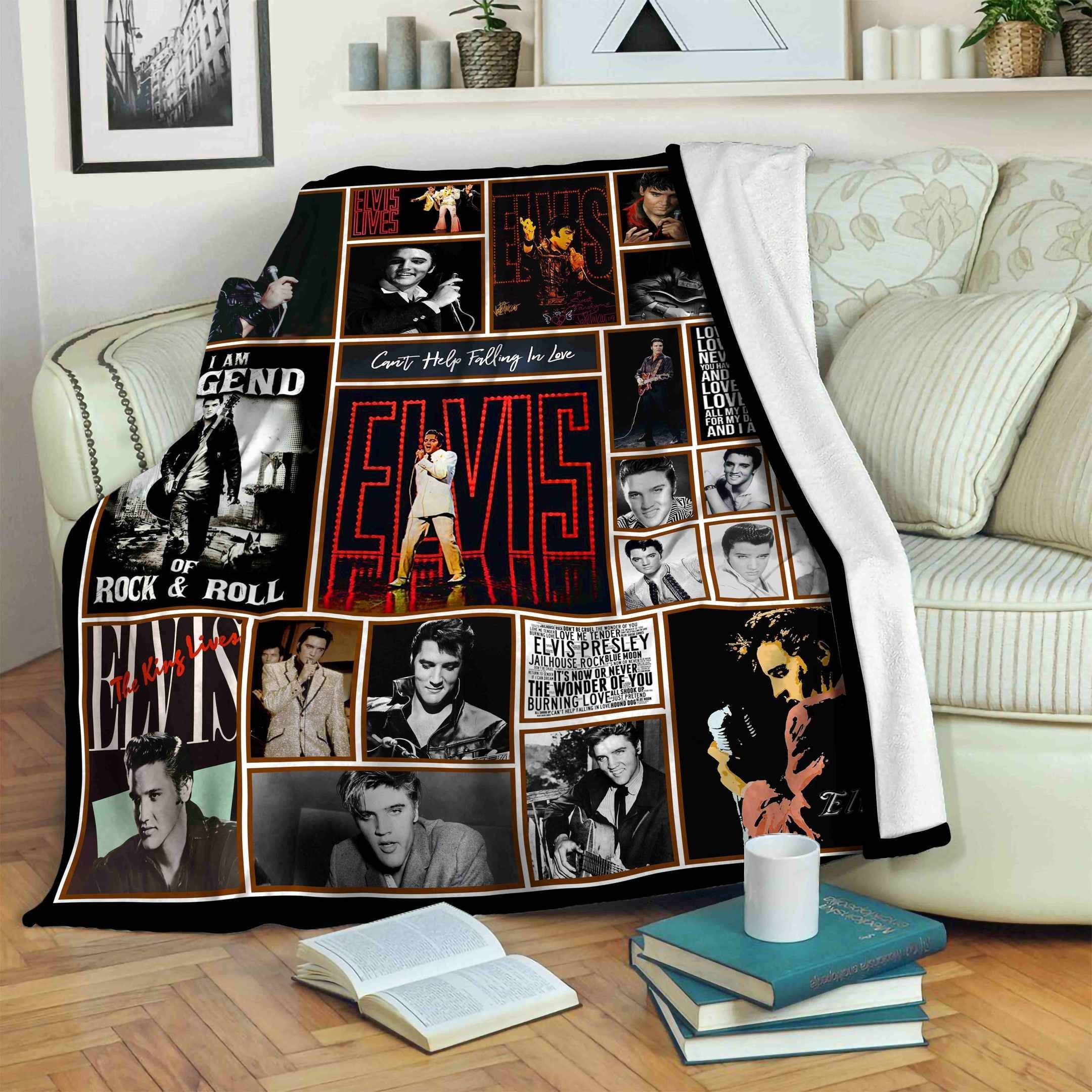 Elvis-Presley Sherpa Fleece Blanket Sleepy