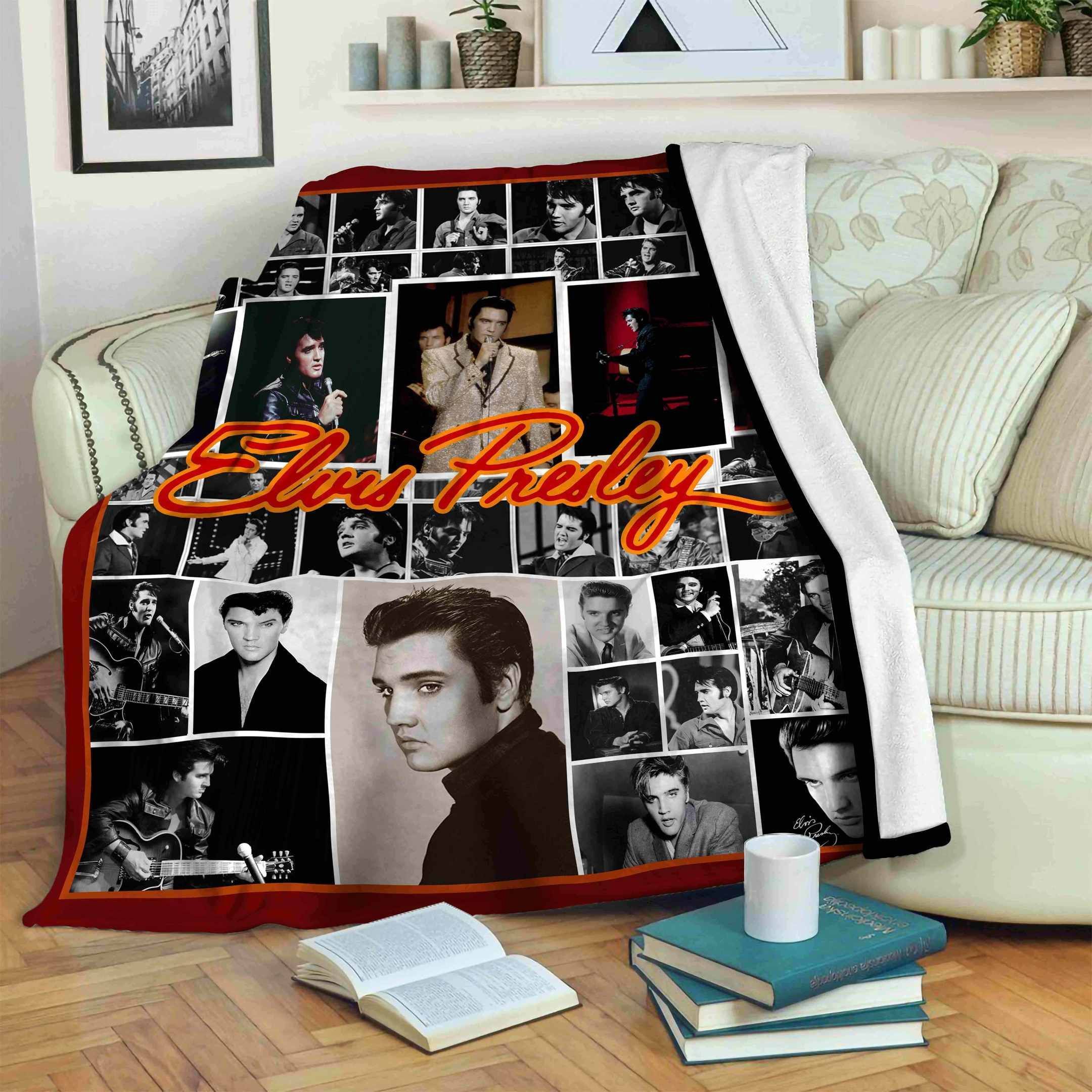 Elvis-Presley Sherpa Fleece Blanket Sleepy