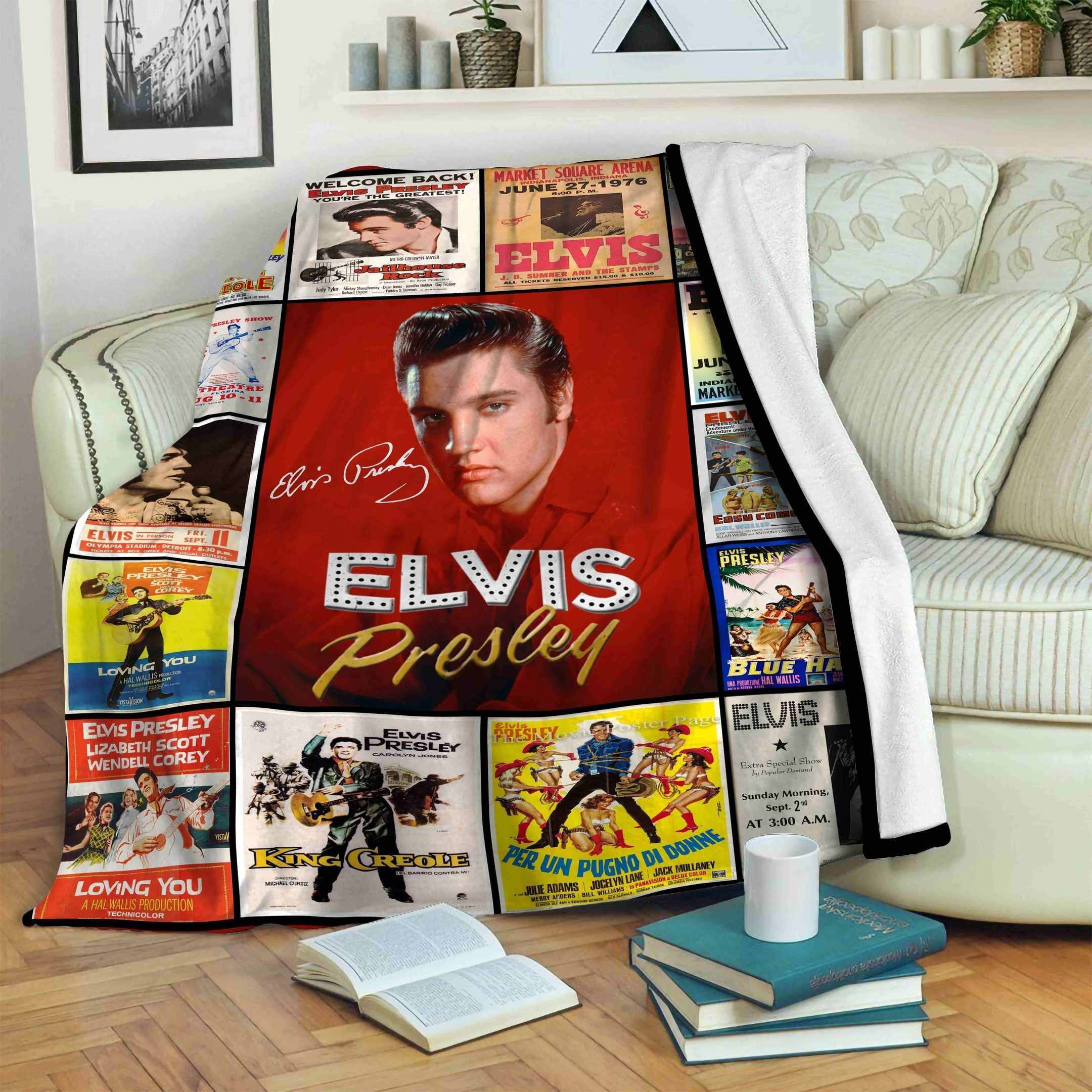 Elvis-Presley Sherpa Fleece Blanket Sleepy