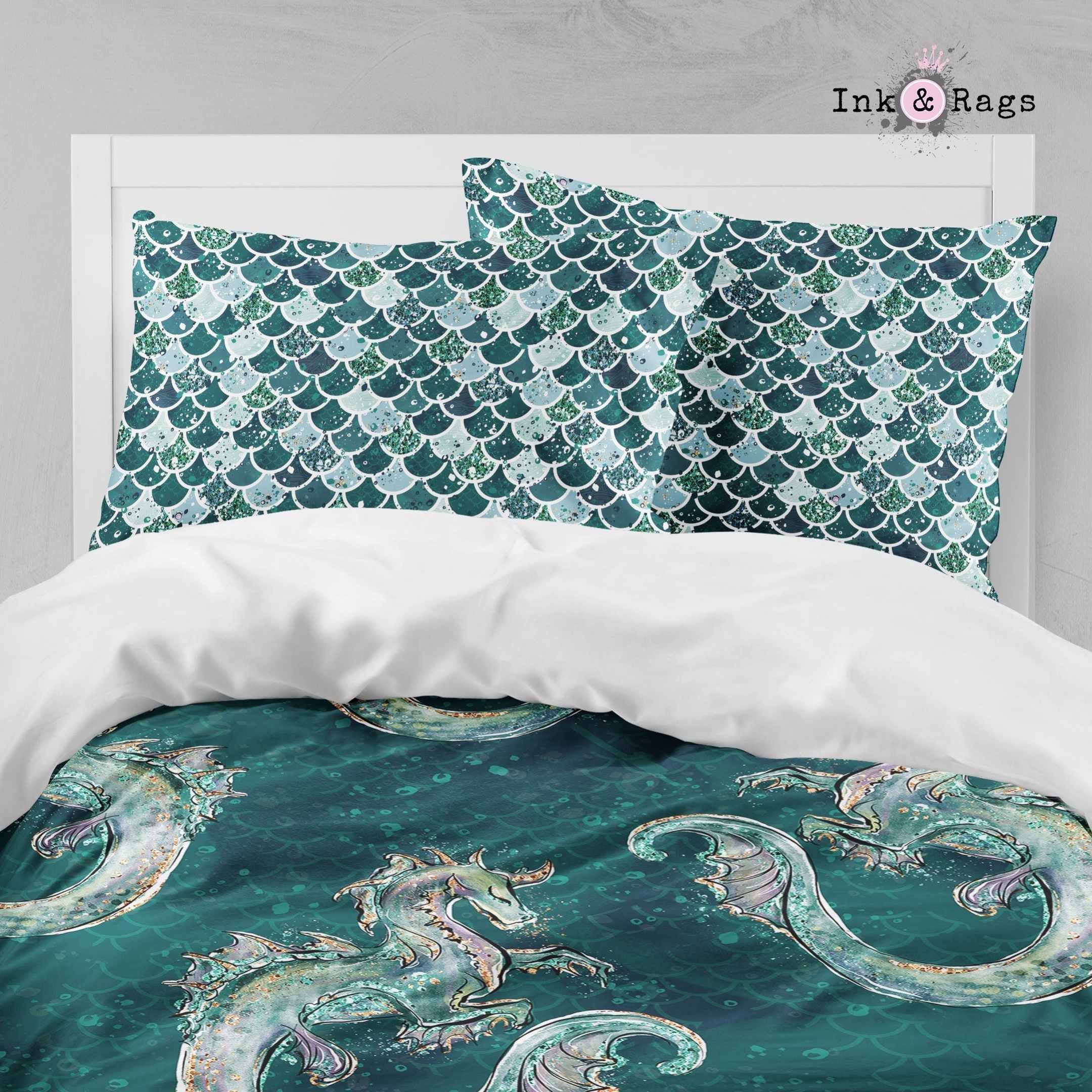 Emerald Dragon Scales Big Kids Bedding Set