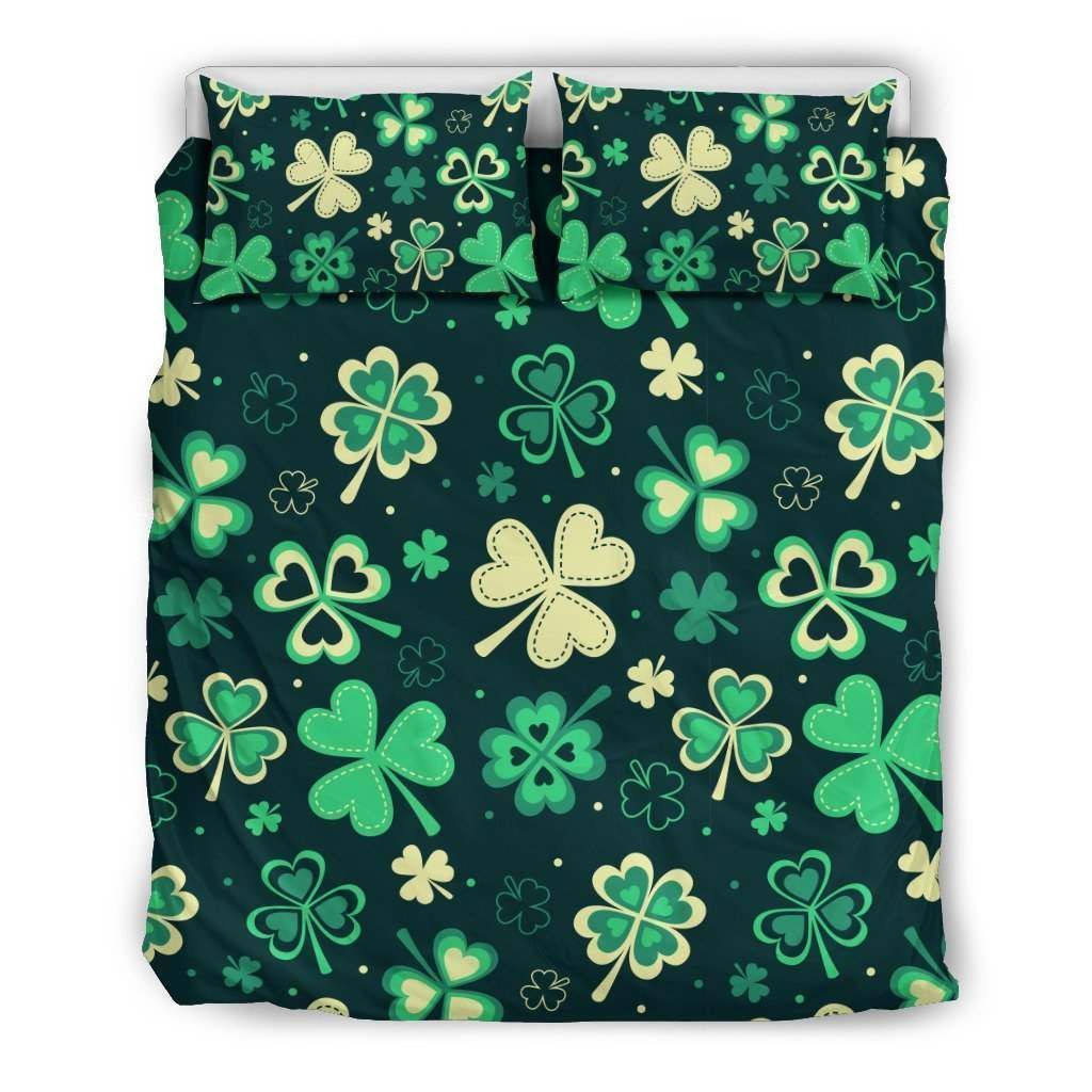 Emerald Green Shamrock Art St Patrick’s Day Bedding Set
