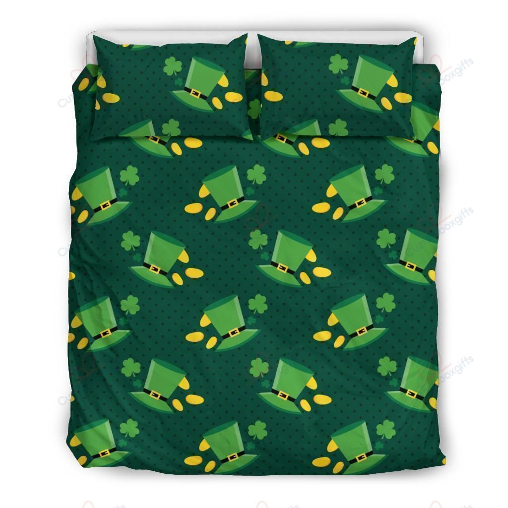 Emerald Green Top Hat Coins St Patrick’s Day Bedding Set