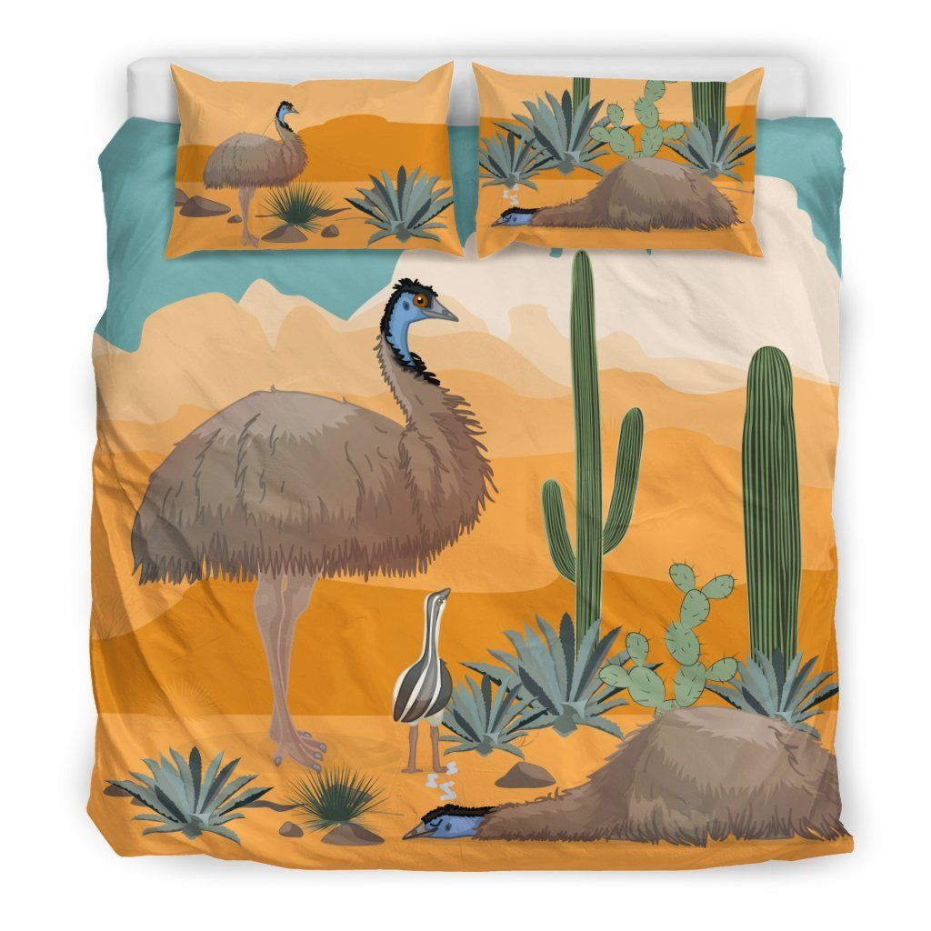 Emu Family Cactus Desert Life Bedding Set
