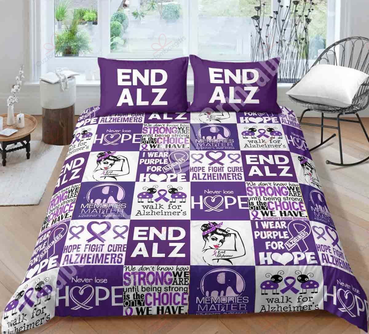 End Alzheimer Printed Bedding Set